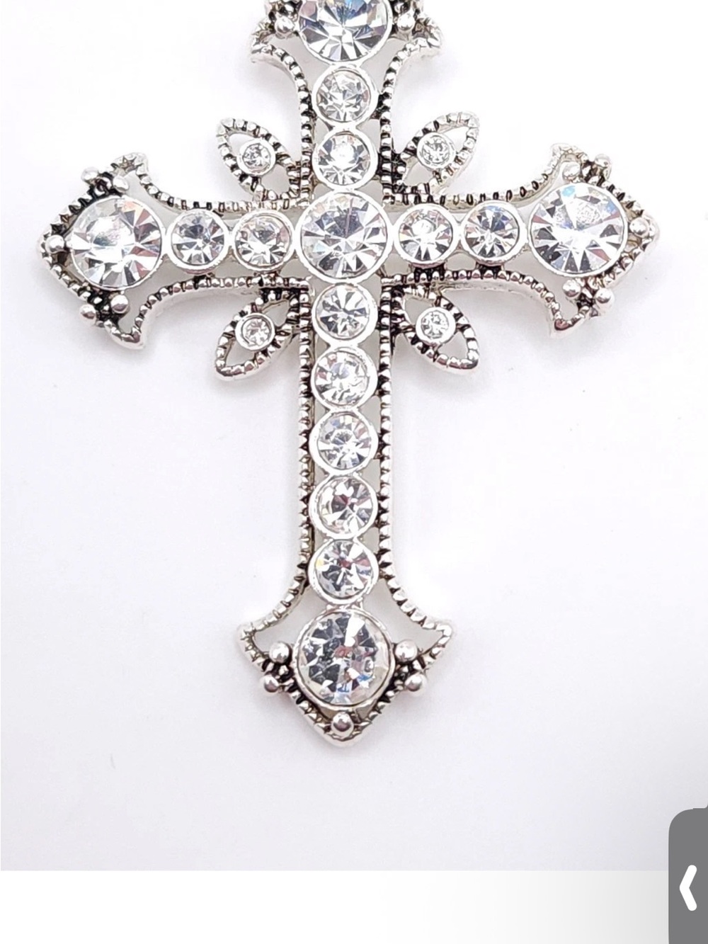 Premier Designs Grace Cross Pendant Silver Plated Rhinestone